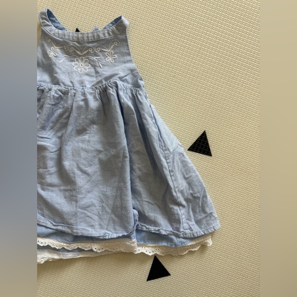 Dylan & Abby|Baby girl,toddler light blue cotton sundress,sleeveless in floral• - Picture 3 of 5